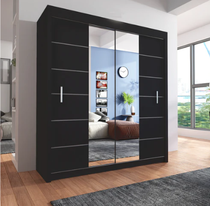 Lisbon Full Mirror Sliding Door Wardrobe – Available in 2 or 3 Door Designs for a Contemporary Bedroom