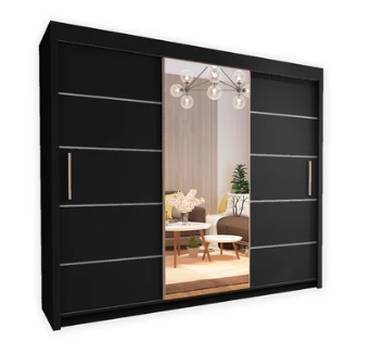 Lisbon Full Mirror Sliding Door Wardrobe – Available in 2 or 3 Door Designs for a Contemporary Bedroom