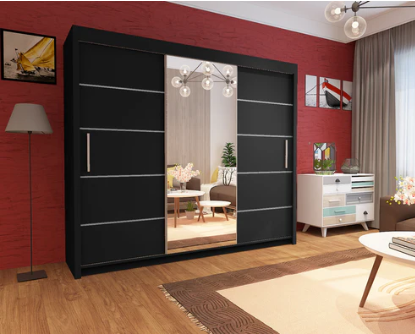 Lisbon Full Mirror Sliding Door Wardrobe – Available in 2 or 3 Door Designs for a Contemporary Bedroom