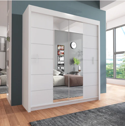 Lisbon Full Mirror Sliding Door Wardrobe – Available in 2 or 3 Door Designs for a Contemporary Bedroom