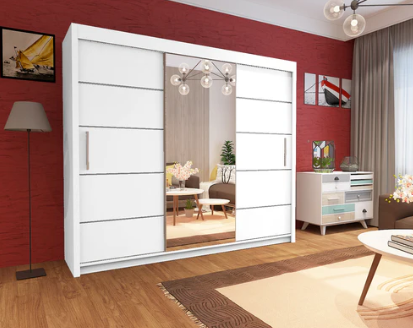 Lisbon Full Mirror Sliding Door Wardrobe – Available in 2 or 3 Door Designs for a Contemporary Bedroom