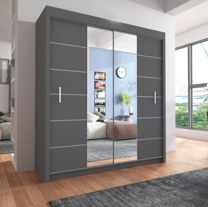 Lisbon Full Mirror Sliding Door Wardrobe – Available in 2 or 3 Door Designs for a Contemporary Bedroom
