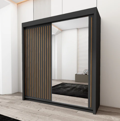 Royal Modern Sliding Mirror Wardrobe – Available in 2 & 3 Door Designs