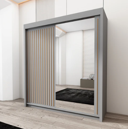 Royal Modern Sliding Mirror Wardrobe – Available in 2 & 3 Door Designs