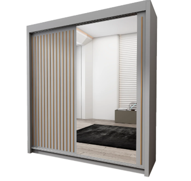 Royal Modern Sliding Mirror Wardrobe – Available in 2 & 3 Door Designs