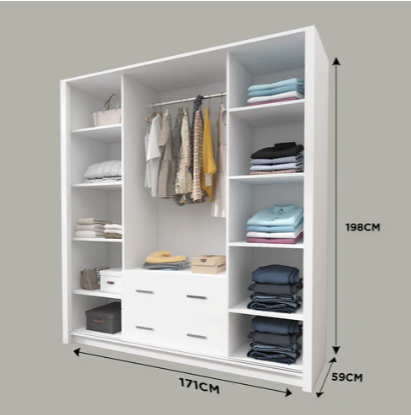 London Modern 4 Door Wardrobe – Elegant Bedroom Furniture