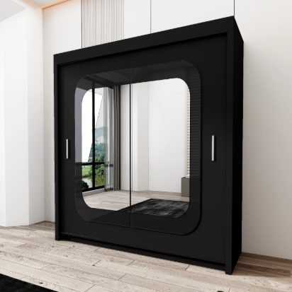 Sleek Modern Bedroom Wardrobe with Mirror Doors – Marika Design