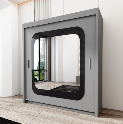 Sleek Modern Bedroom Wardrobe with Mirror Doors – Marika Design