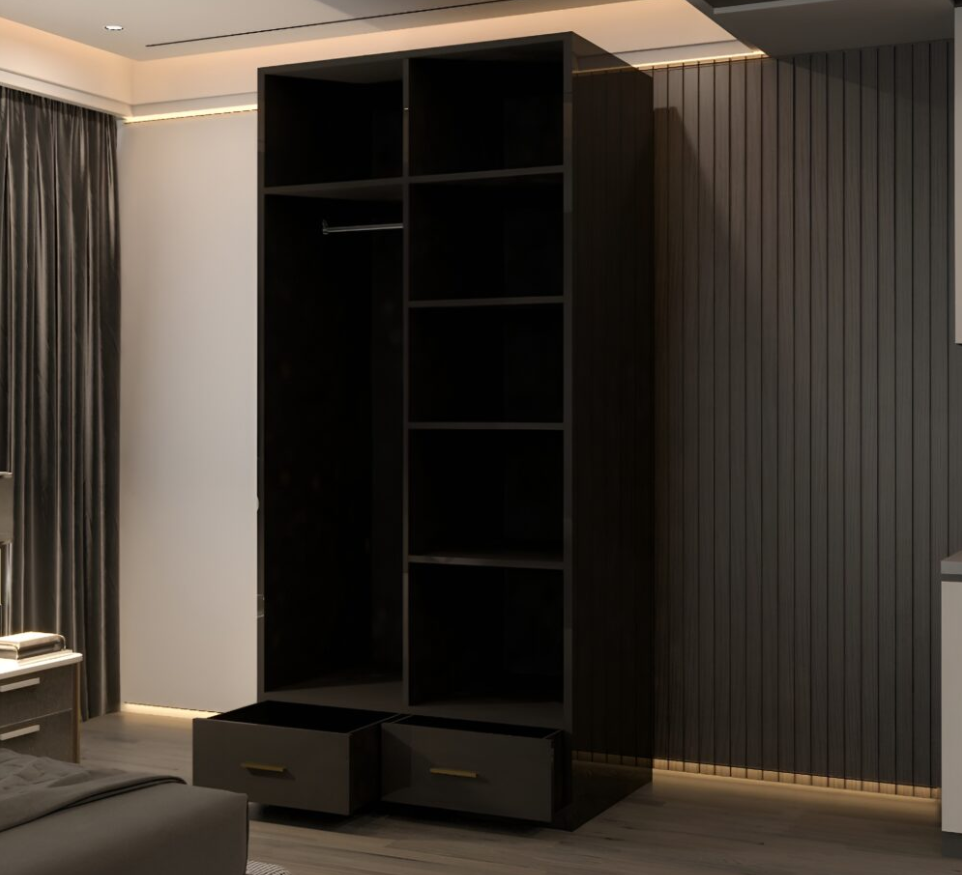 Lugano 2 Door High Glass Wardrobe
