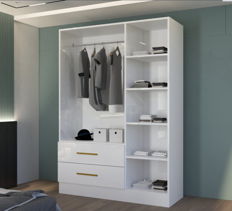Lugano 3 Door High Gloss Wardrobe