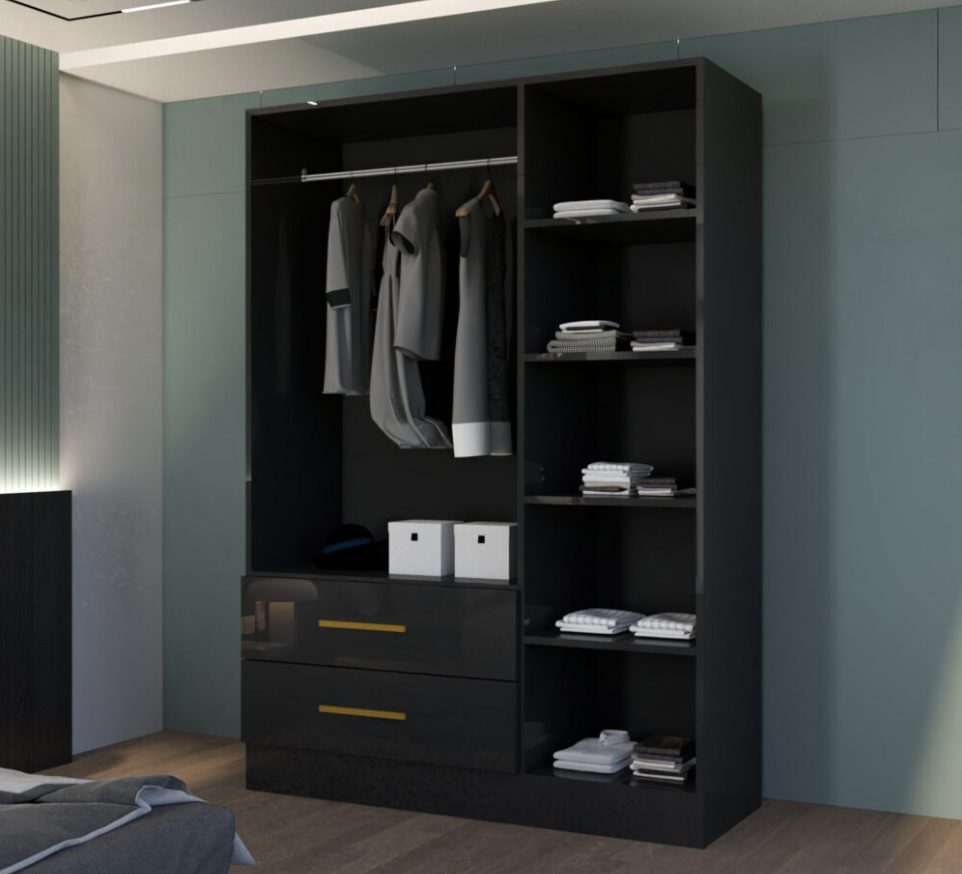 Lugano 3 Door High Gloss Wardrobe