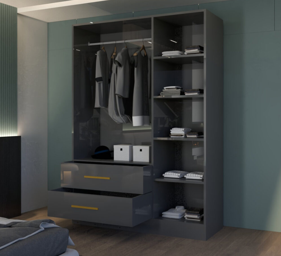 Lugano 3 Door High Gloss Wardrobe
