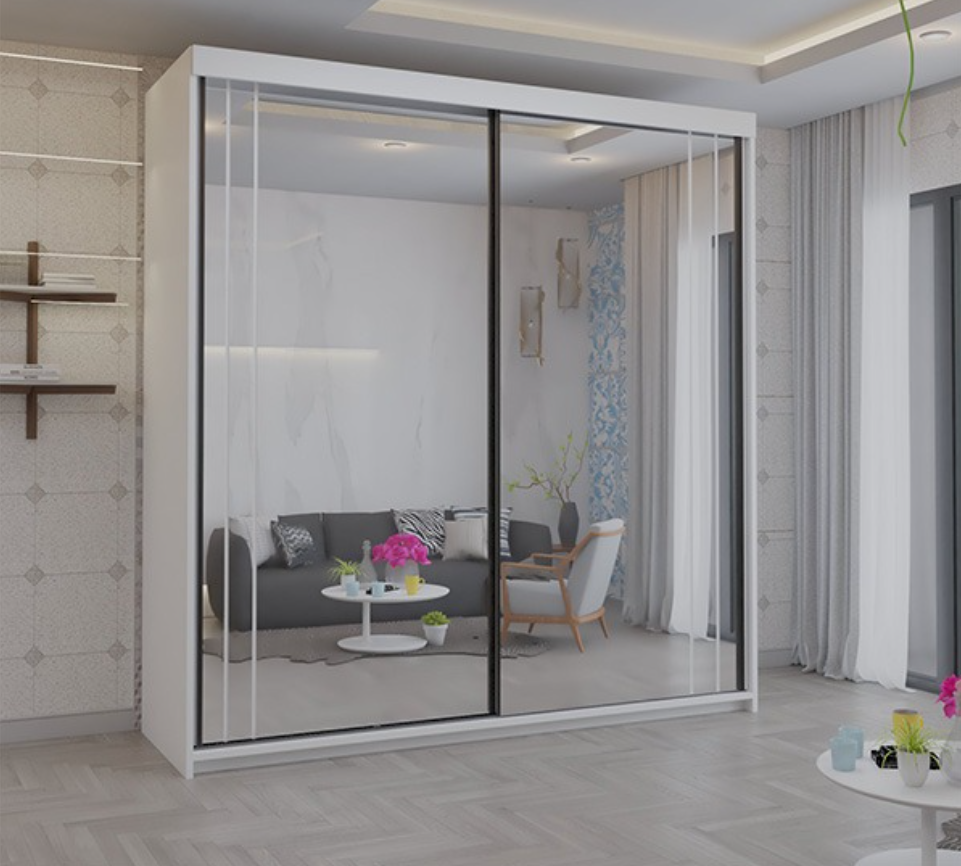 Serbia White Sliding Wardrobe 150cm/200cm