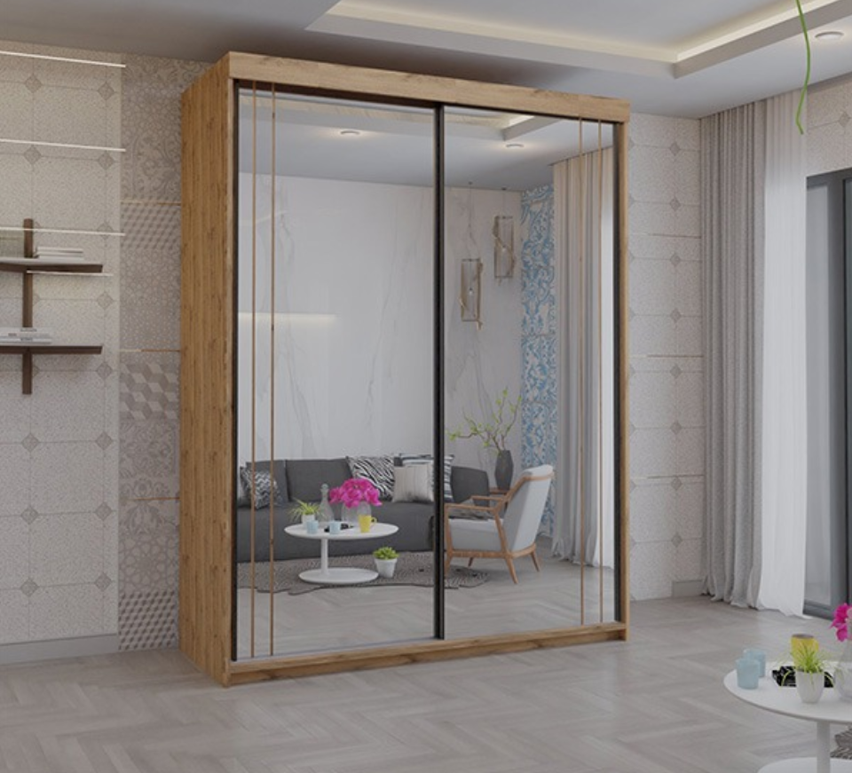 Serbia White Sliding Wardrobe 150cm/200cm