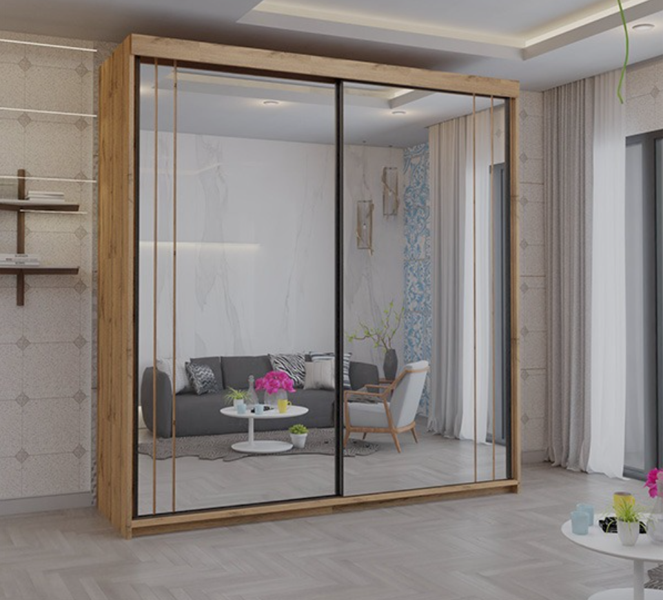 Serbia White Sliding Wardrobe 150cm/200cm