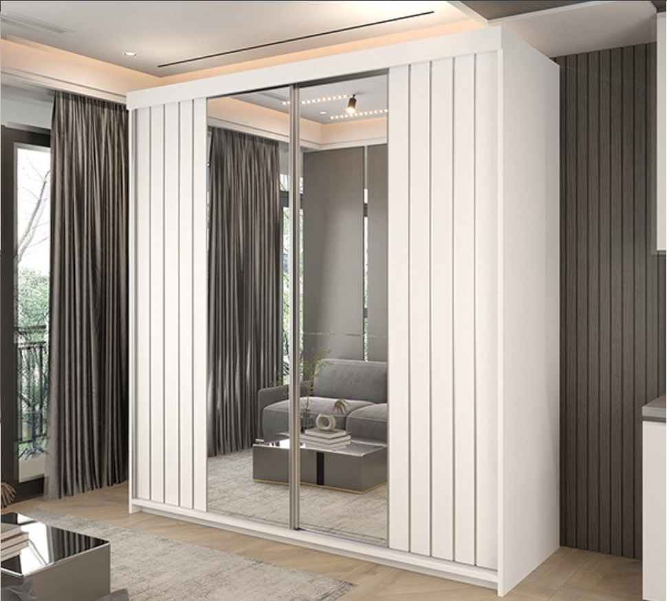 Marbella White Sliding Wardrobe 150cm/200cm
