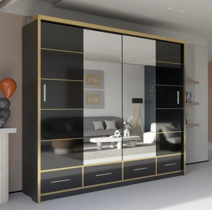 SYDNEY HIGH GLOSS WARDROBE 203cm/253cm