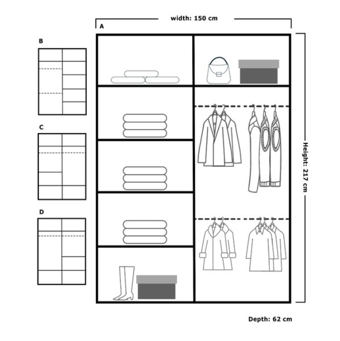 ETNA WARDROBE 150cm/200cm