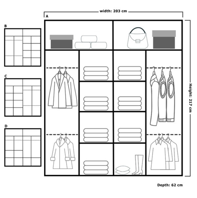 RIO WARDROBE 150cm/203cm
