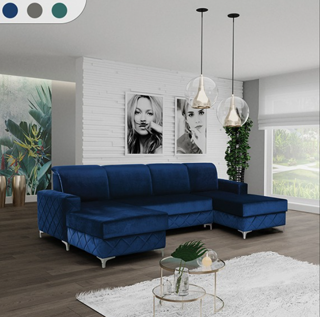 BORYS BLUE SOFA BED LARGE