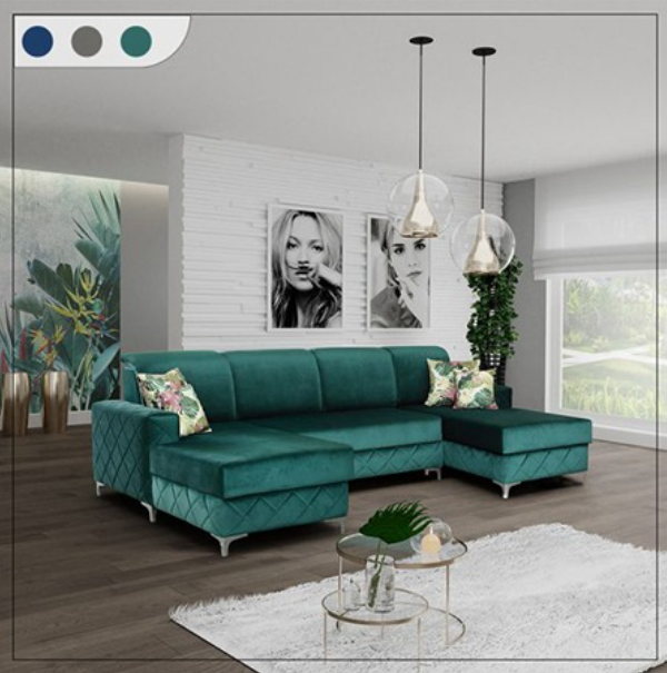 BORYS GREEN SOFA BED LARGE