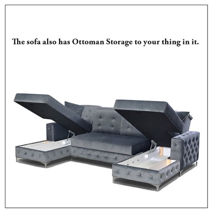 VERSO LARGE LIGHT GREY SOFA BED