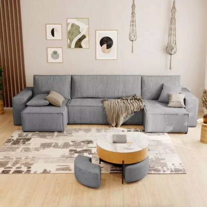 Fabric Grey 3 Seater Sofa Bed