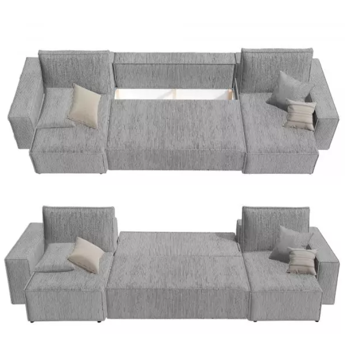 Fabric Grey 3 Seater Sofa Bed