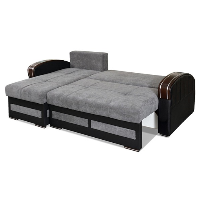 KEWIN GREY L-SHAPE SOFA BED
