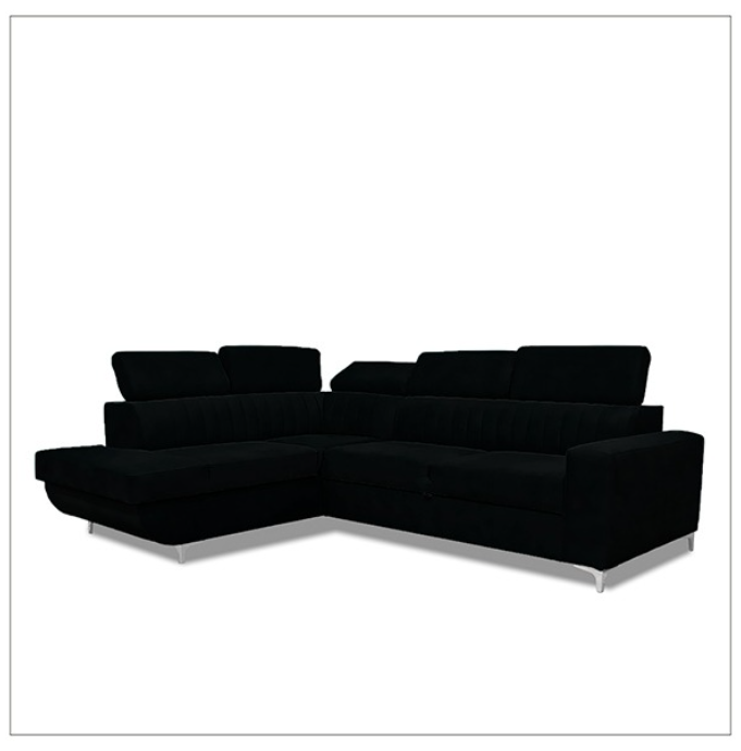 HOUSTON BLACK CORNER SOFA BED