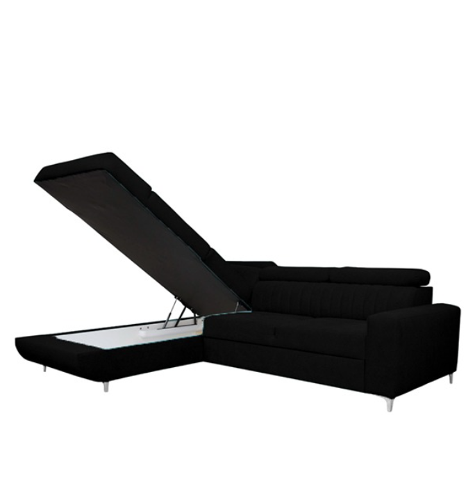 HOUSTON BLACK CORNER SOFA BED