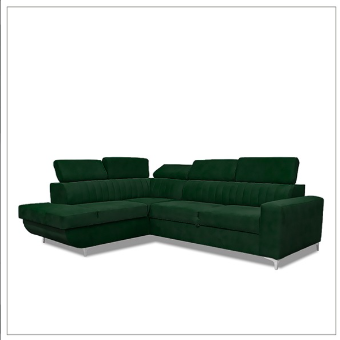 HOUSTON GREEN CORNER SOFA BED