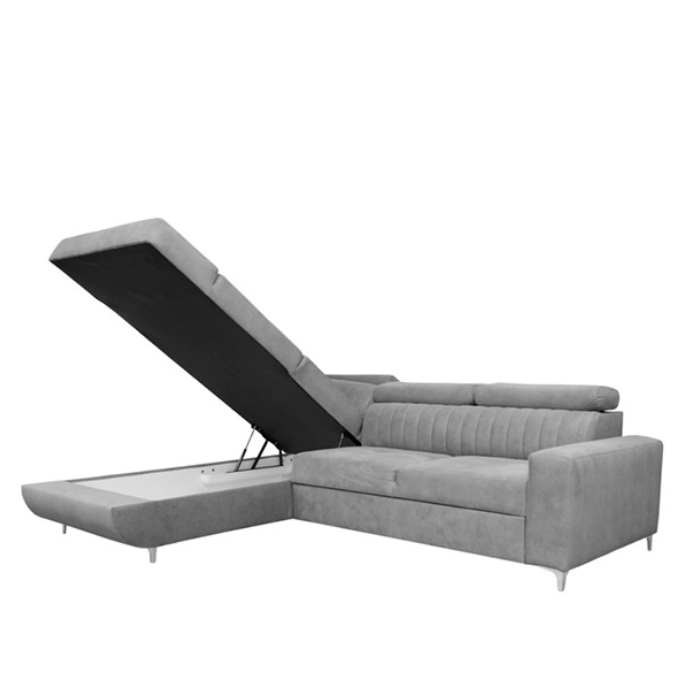 HOUSTON GREY CORNER SOFA BED
