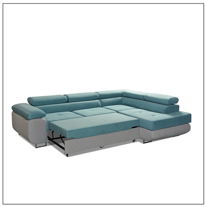 LIDO Sky Blue Corner Sofa Bed