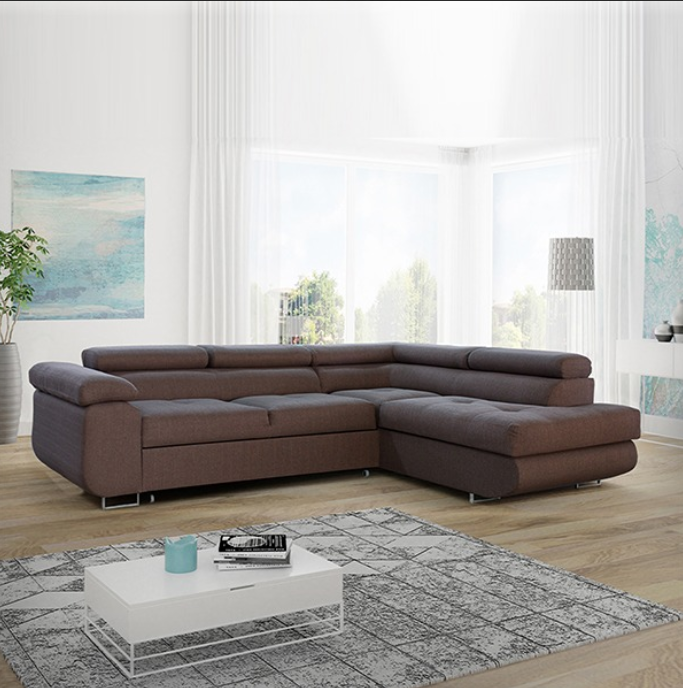 LIDO Brown Corner Sofa Bed