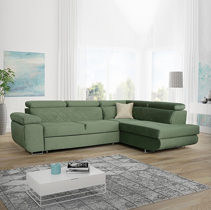 LAGUNA GREEN CORNER SOFA BED