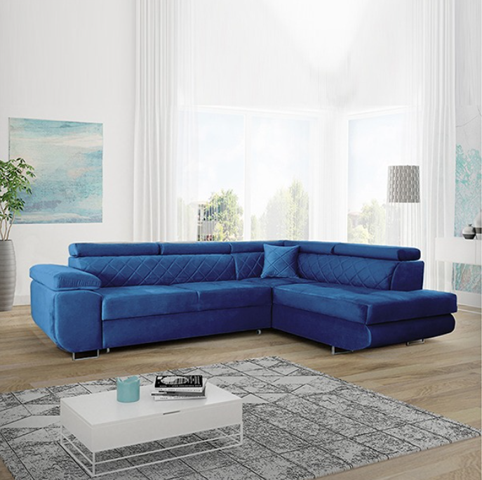 LAGUNA BLUE CORNER SOFA BED