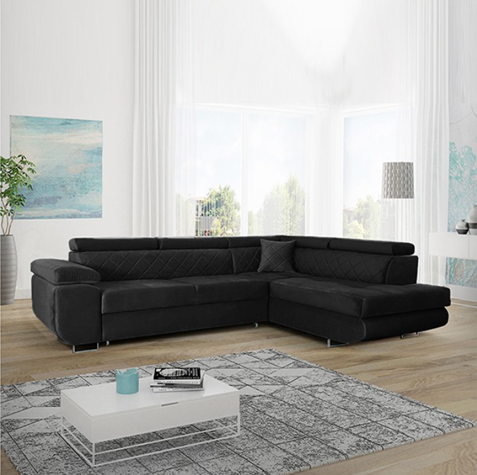 LAGUNA BLACK CORNER SOFA BED
