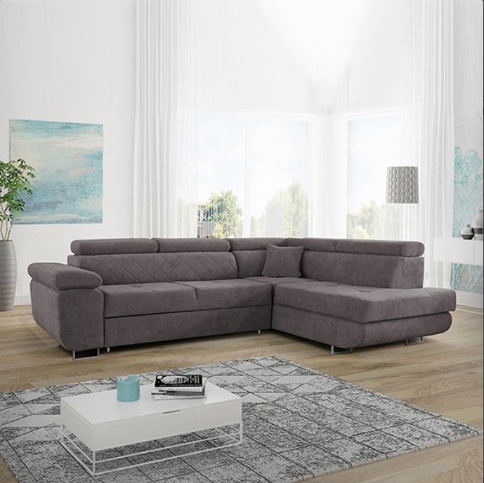 LAGUNA GREY CORNER SOFA BED