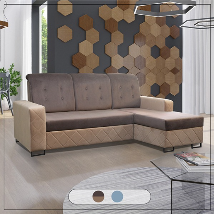 NOVA BEIGE CORNER SOFA BED