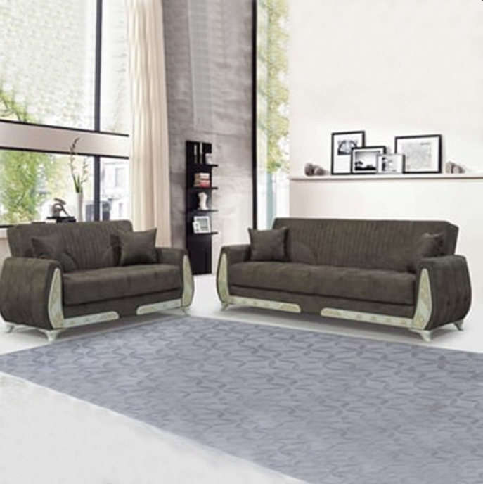 APPLE BROWN 3+2 SOFA BED