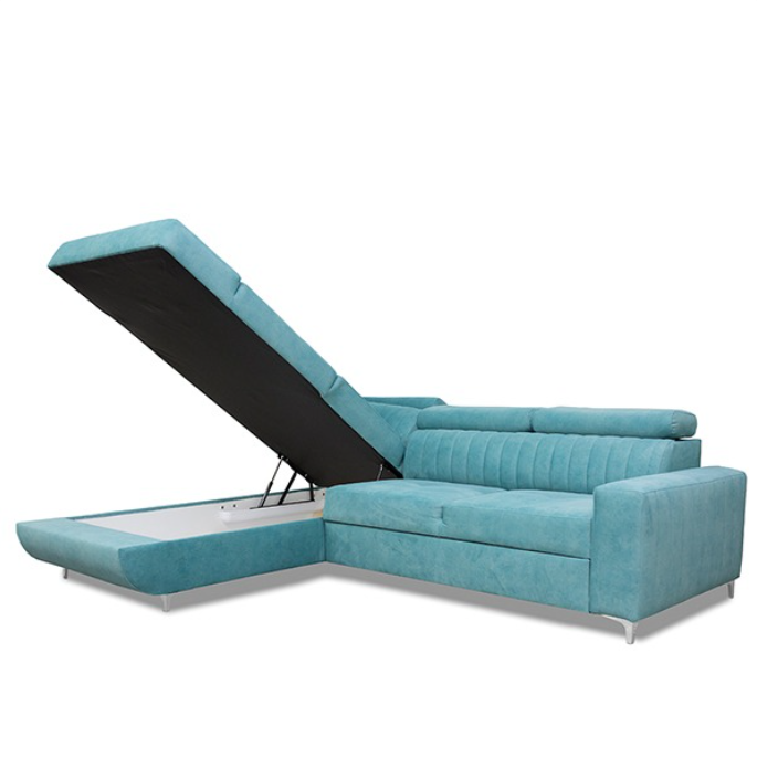 HOUSTON SKY BLUE CORNER SOFA BED