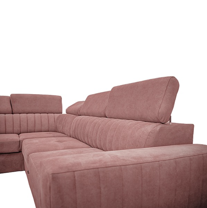 HOUSTON PINK CORNER SOFA BED