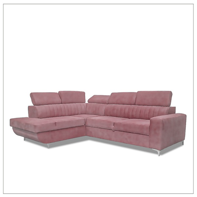 HOUSTON PINK CORNER SOFA BED