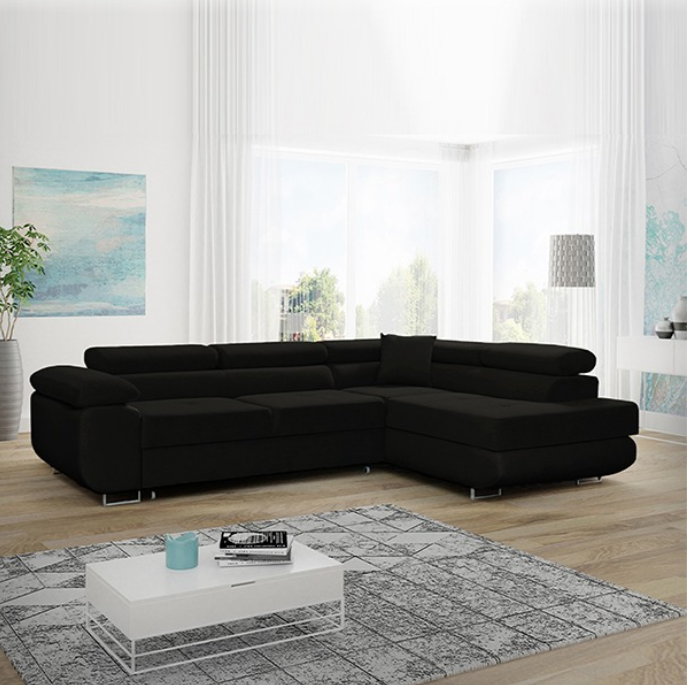 LIDO BLACK CORNER SOFA BED