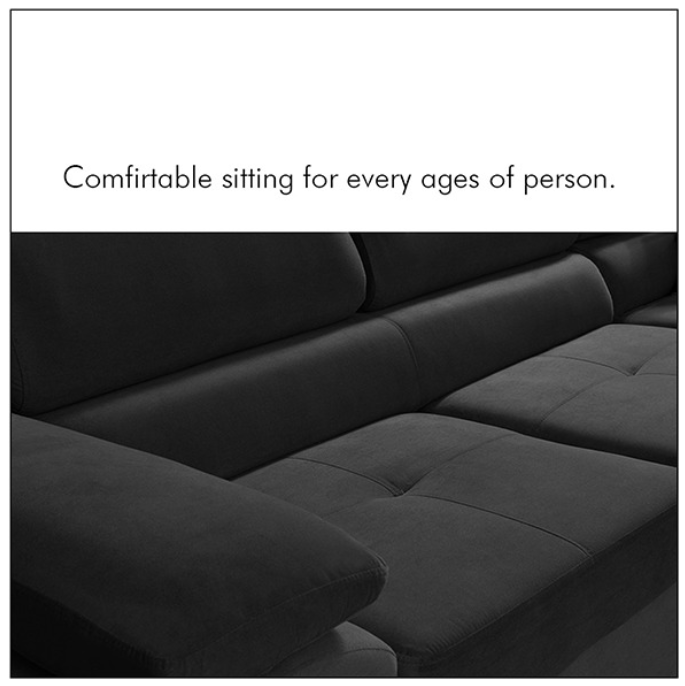 LIDO BLACK CORNER SOFA BED