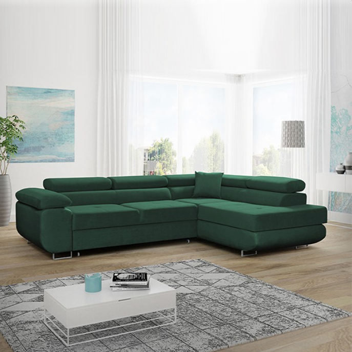 LIDO Green Corner Sofa Bed