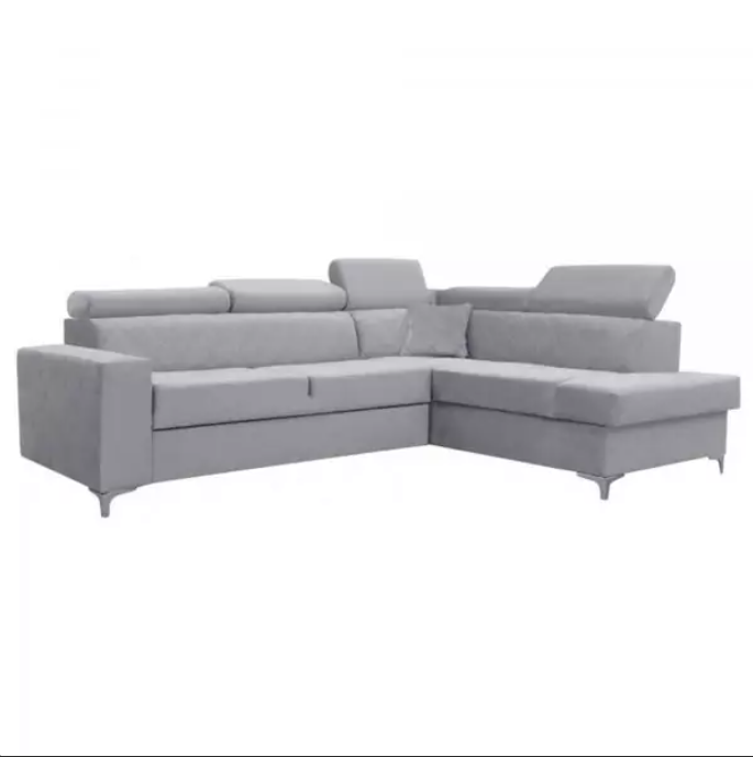 GLOSS CORNER SOFA BED SILVER