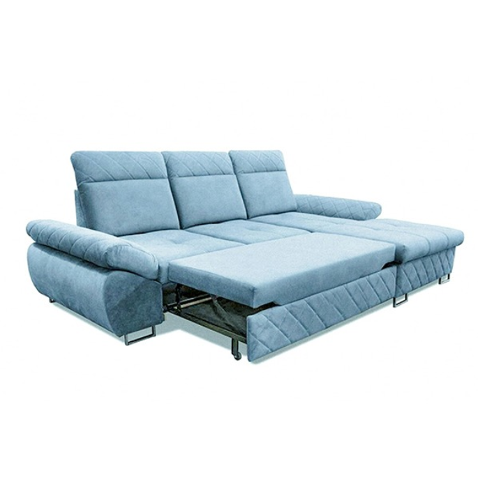 Santana Corner Sofa Bed Sky Blue