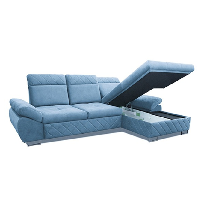 Santana Corner Sofa Bed Sky Blue